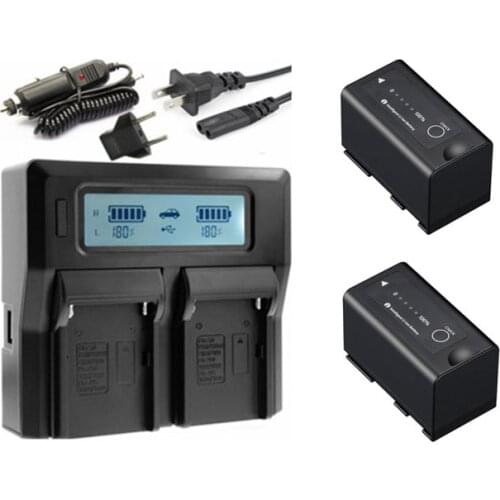 2x BP-955 BP955 BP-975 BP975 Battery+Charger for Canon EOS C100 C300 C500 XLH1 XHG1 XHA1 XL2 XM2 ES8200V Vistura XF205 XF300
