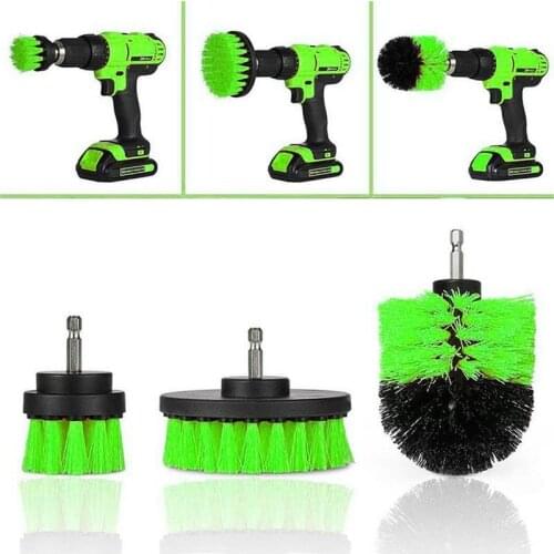 3pcs/set Electric Drill Brush Kit Tile Grout Scrubber Cleaning Drill Nylon Brushes Tub Cleaner Kit Wood Grinding Polishing Tool