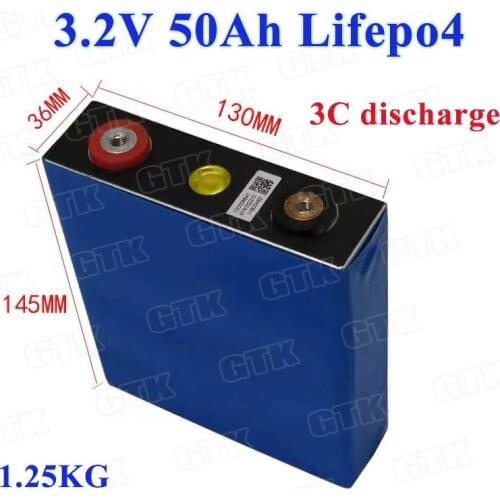 4pcs 3.2V lifepo4 50Ah lithium 3.2V rechargeable power battery 3C discharge for DIY 12V 48V 60V Automobile starting power RV GV