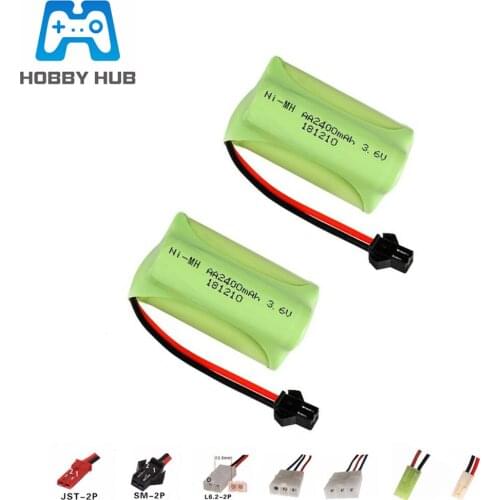 2400mah 3.6v Rechargeable Battery For Rc toys Car Tanks Trains Robot Boat Gun Ni-MH AA 700mah 3.6v Battery SM plug For RC Boats