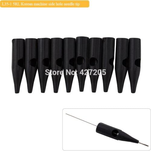 Free Shipping 100pcs/lot 5RL Disposable Black Permanent Makeup Needle Plastic Nozzle Tips for Korean Eyebrow Tattoo Machine