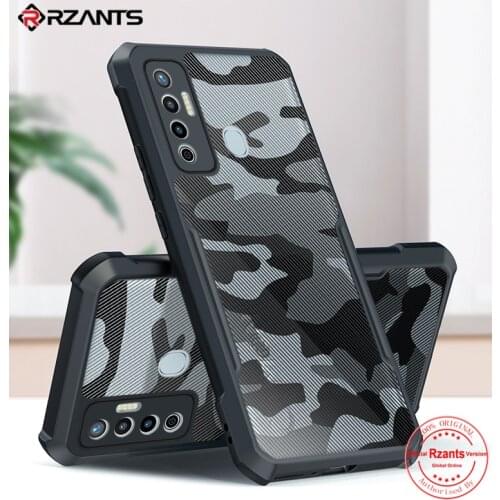 Rzants For Tecno Camon 17 Case Camouflage Military Shockproof Slim Half Clear Cool Cover Back Casing