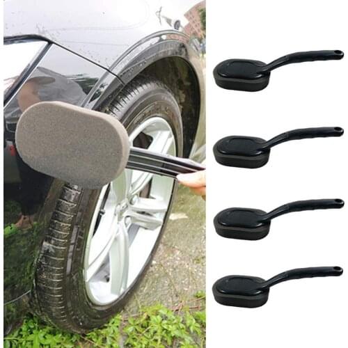 Car Vehicle Wheel Tire Tyre Gloss Long Handle Sponge Brush Cleaning Waxing Polishing Tool