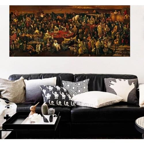 Canvas Art Famous People Painting Discussing The Divine Comedy With Dante Oil Painting Prints Poster for Living Room