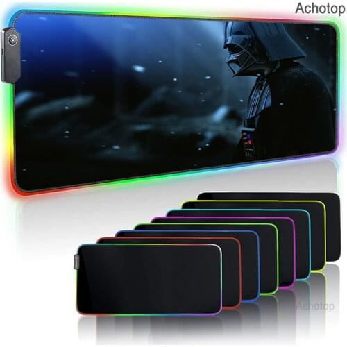 RGB Star Wars Mouse pad gamer Cool RGB with LED mini pc Computer Esports games speed Gamer Keyboard Desk Mat 900x400 mousepad