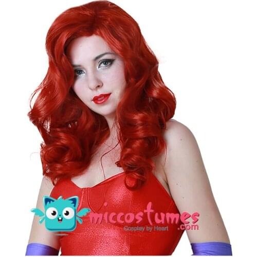 Jessica Rabbit Red Dress Gown Cosplay Wig for halloween costumes Wig