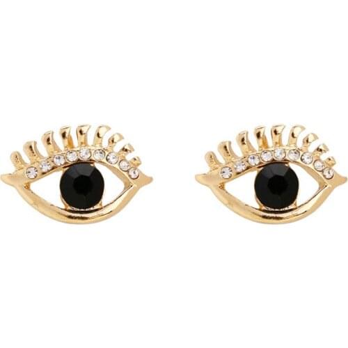 Creative Wild Gold Eye Crystal Stud Earrings Womens Fashion Personality Jewelry Birthday GiftS For Girlfriend