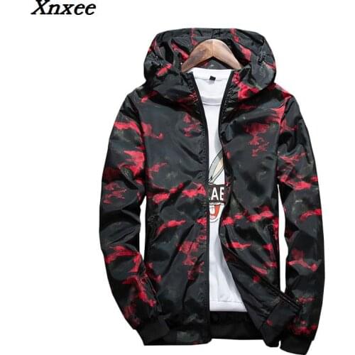 Jacket new Spring Autumn Mens Casual floral Camouflage Hoodie Jacket Men Waterproof Clothes Mens Windbreaker Coat Male Outwear