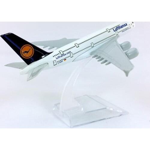 14CM Alloy Aircraft 1:400 Airbus A380-800 model Lufthansa airplane with base Diecast airplane collectible Plane display toy Gift