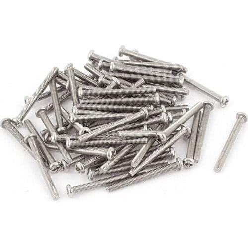 M3 x 30mm 304 Stainless Steel Phillips Pan Head Screws Bolt 60pcs