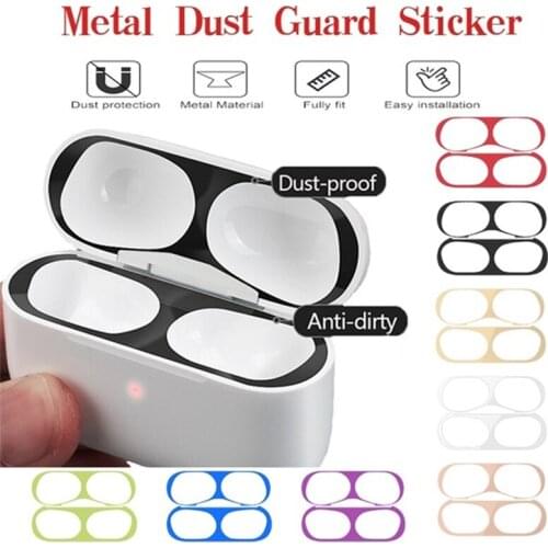 Metal Dust Guard Sticker Case for Apple Airpods Pro Earphone Protective Cover for Airpods 2 1 Air Pods 3 Headphone Accessories