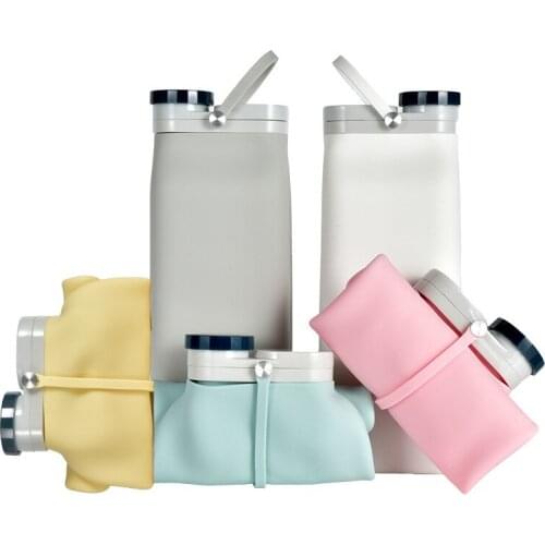 Reuseable Collapsible Water Bottle,Portable Folding Bottle&Water Bottle with Clip for Backpack,Sport Bottle Water with Leak