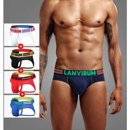 Man Clothes New Fashion Cotton Interior Hombre G String Jockstrap Tanga Sexy Mans Underwear Male Double Thongs