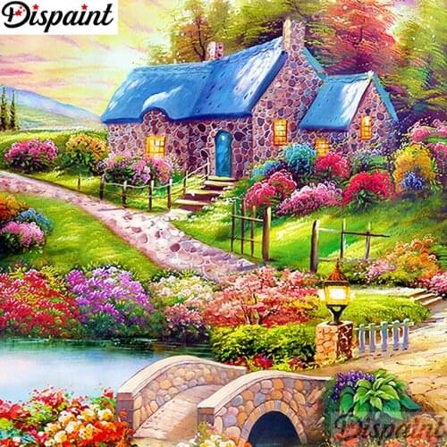 Dispaint Full Square/Round Drill 5D DIY Diamond Painting "Dream hut landscape"Embroidery Cross Stitch 3D Home Decor A18947