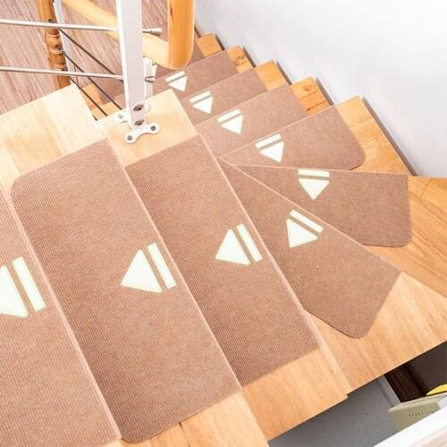 Non-Slip Stair Mat Treads Carpet Indoor Self-Adhesive Polyster Mats for Wooden Staircase 55x22x4.5CM Luminous Stair Mats