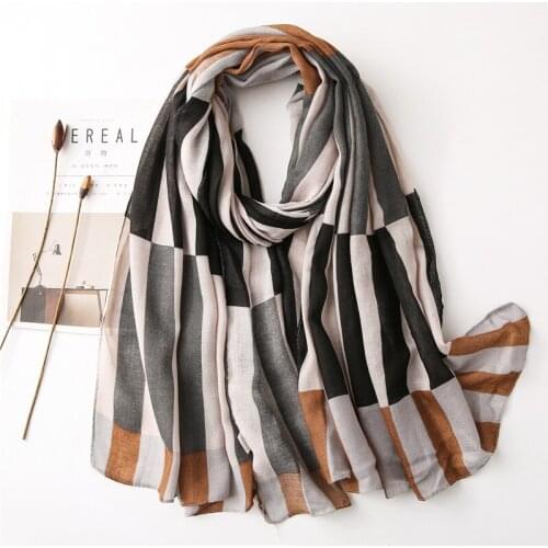 2020 New Soft Stripe Print Scarves Shawls Long Beach Viscose Scarf Hijab Wrap 10pcs/LOT Wholesale