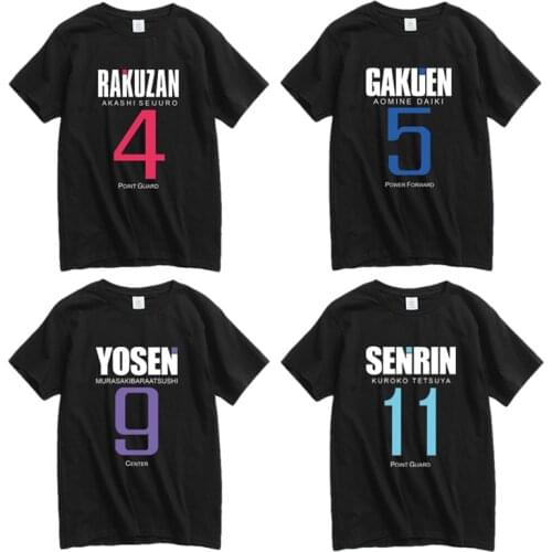 New Kurokos Basket ball Cosplay T-shirt Kuroko no Basuke Akashi Seijuro Kise Ryota Cotton Men T shirt Anime Tops Tees