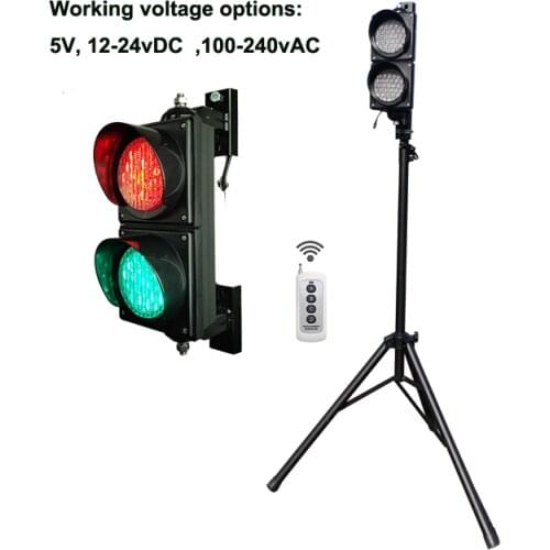 Portable Remote control 4 inches 100mm LED Traffic Light Pedestrian Traffic Signal Light woth portable bracket support