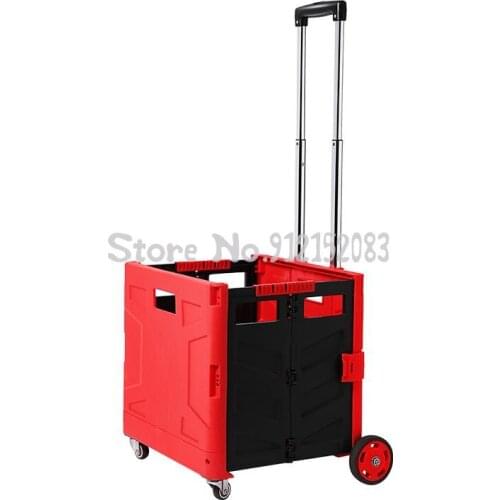 Grocery Cart, Small Cart, Shopping Cart For The Elderly, Portable Folding Four-wheel Light Trolley Cart, Can Sit On Household Tr