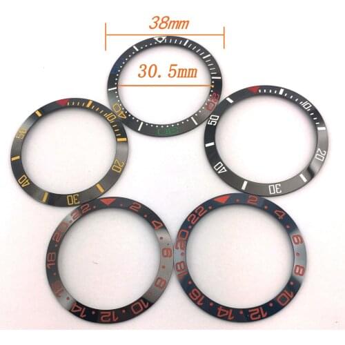 CARVING 38mm black ceramic bezel orange marks insert for 40mm sub mens watch