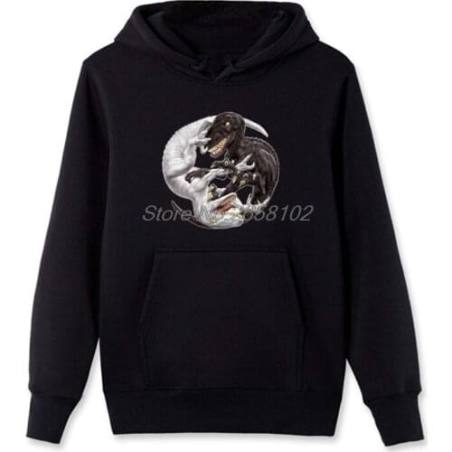 New Yin Yang Raptor Animal Hoodies Spring Autumn Men Cotton Sweatshirt Casual Hip Hop Coat Tops Harajuku Streetwear