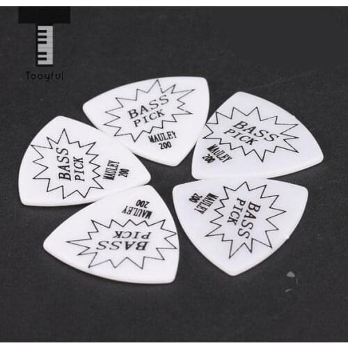 Tooyful Professional 5Pcs Non-Slip Electric Jazz Guitar Picks Thickness 2mm Durable POM Bass Picks Plectrums Acce ssory White