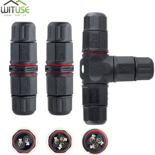 Outdoor Waterproof IP68 Connector Cable 2 3 4 5Pin Terminal Straight Wire Screw LED Light Box Electrical Adapter Set Plug Socket
