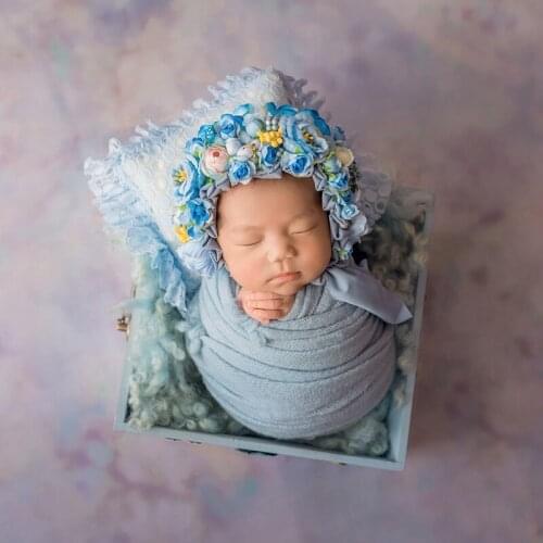 Vintage Floral hat Photography props Lovely baby gril Flower bonnet Newborn Graden bonnet photo Props