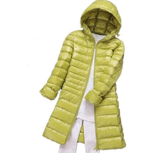 Plus size 6XL Ultra light duck down jackets women new Hooded winter coat Long Sleeve Warm Slim