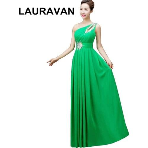 Robe de soiree long green blue red lavender one shoulder bridesmaid dress 2020 new arrival formal dresses gowns made in china