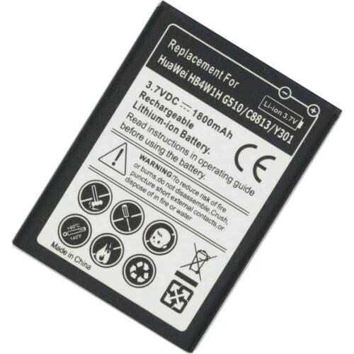 1x 1800mAh HB4W1H / HB4W1 Replacement Battery For Huawei Ascend G510 G520 G525 Y210 Y530 U8951 T8951 + Tracking Code
