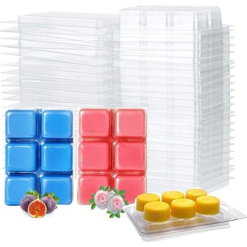 10 Packs Wax Melt Mold Round Square Plastic Cube Tray For Soap Candle Making Mould DIY Aromatherapy Candles Molds Accessories