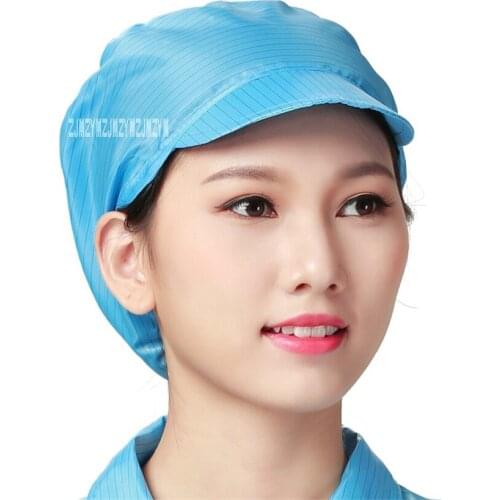 100pcs/lot L00448 Anti-static Working Cap Clean Room Work Breathable Dustproof Cap Restaurant Food Service Workshop Working Hat