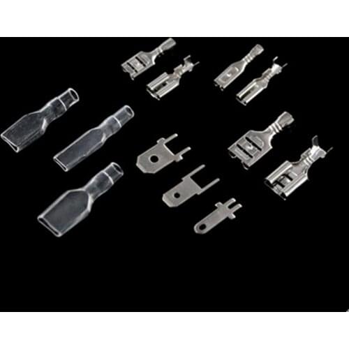 100pcs Female male Spade Connector 2.8 /4.8 /6.3 Crimp Terminal and Insulating Sleeves For Terminals 22-16AWG