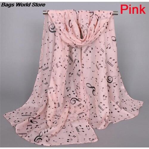 160*50cm Colorful Winter Scarf Long Stoles Spring Muffler Chiffon Scarf Musical Note Chiffon Scarves Ladies Scarves Wraps