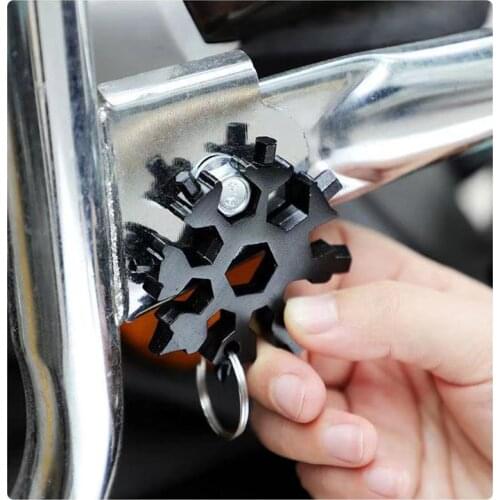 18 In 1 Snowflake Snow Wrench Tool Spanner Hex Wrench Multifunction Camping Outdoor Survive Tools Bottle Opener Screwdriver