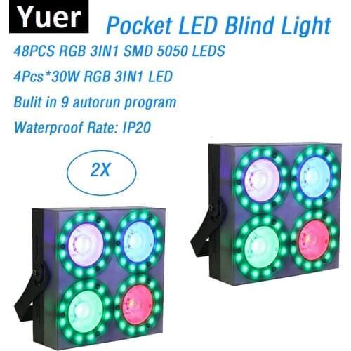2019 Newest 4 Eyes 4X30W RGB Full Color Pocket LED Blind Light 150W LED Cob Par Party Lights With 48Pcs RGB 3IN1 SMD 5050 LEDS
