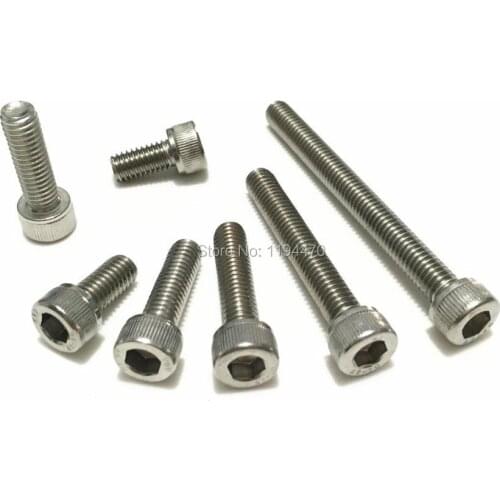 500pcs M2x8mm M2*8 DIN912 Metric Thread 304 Stainless Steel Hex Socket Head Cap Screw Hexagon Socket Bolt