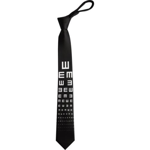 Free Shipping fashion New male Mens Original design women black and white eye chart 7cm printing tie fun funny art school style