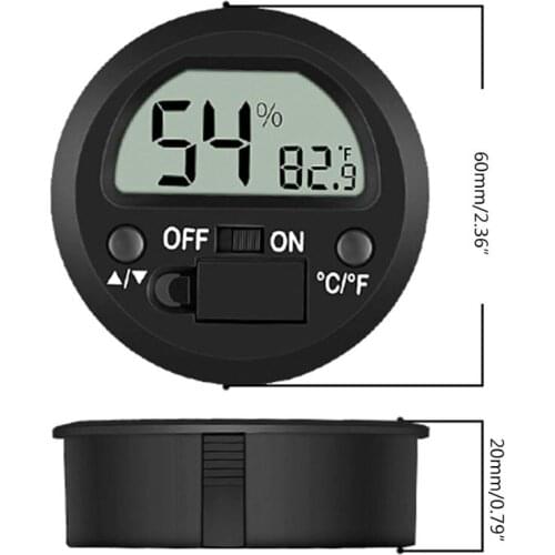 Digital LCD Embedded Temperature Humidity Indoor Room Thermometer Reptile Box E5BE
