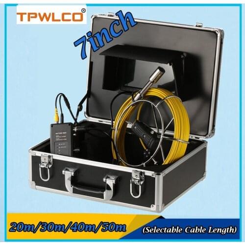 7'' Color Screen Pipeline Inspection Endoscopic Camera System 20-50m 23mm Industrial Camera With 12 Adjustable White LED Light