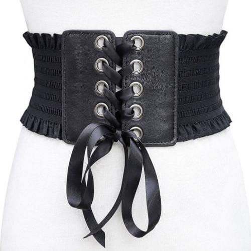 HIRIGIN Women Ladies Soft PU Leather Wrap Around Tie Corset Cinch Waist Wide Dress Belt Fashion