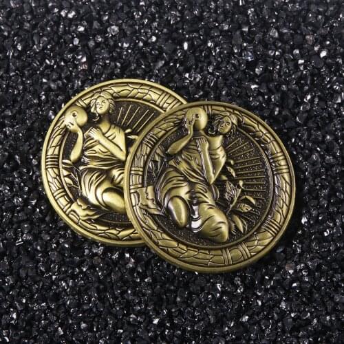 Game Residents Evils Coins Two Sides Retro Saint Unicorn Commemorative Coin RPD Keychain For Men Collection Gift Cosplay Jewelry