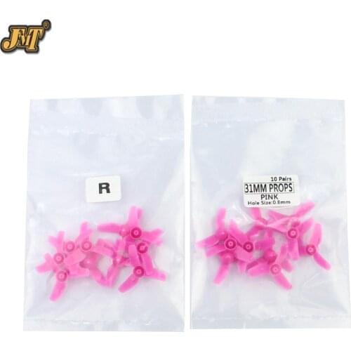 JMT 10Pairs 31mm 3 Paddles Propellers CW CCW Plastic 0.8mm Hole for Kinkong Thiny6 DIY Mini Racing Drone Toothpick RC Quadcopter