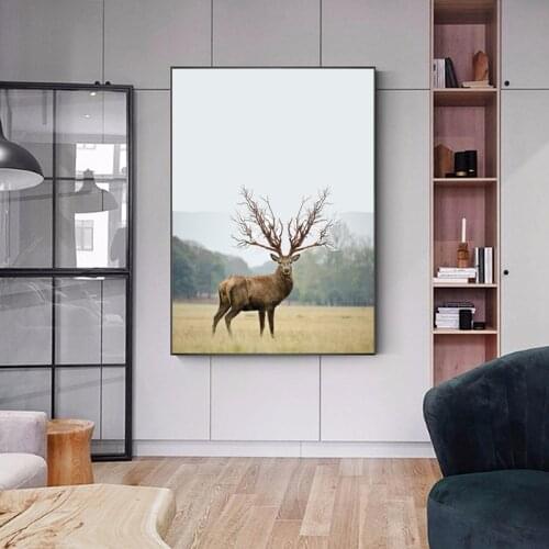 RELIABLI ART Cute Deer Pictures Canvas Paintings Modern Home Wall Decoration For Living Room Bedroom Posters and Prints NO FRAME
