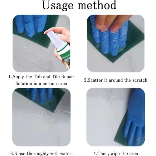 Bathtub Tile Refinish Paint Repair Spray Sink Ceramic Porcelain Polish for Home TN88