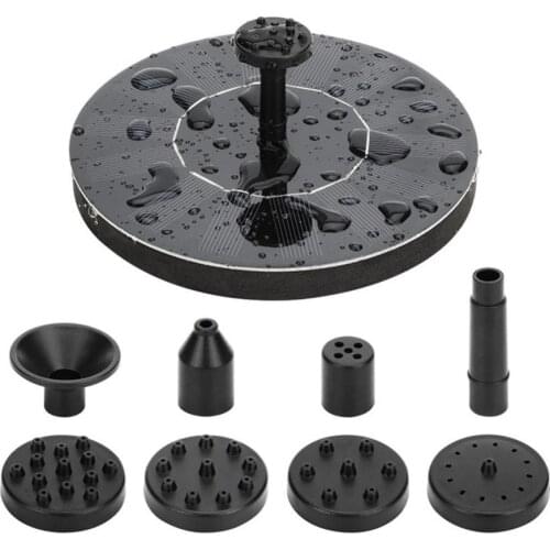 Round Solar Fountain Outdoor Landscape Pool Pond Water Pump Waterfall Decor