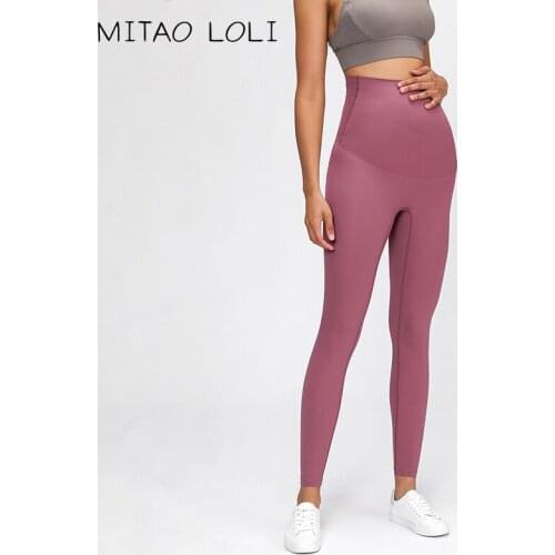 MITAO LOLI Buttery-soft High Rise Yoga Pants Sport Gym Leggings Pregnant Woman Four-ways Stretchy Home Fitness Workout Leggings