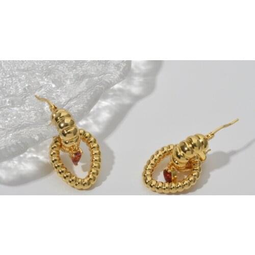 Metallic double-layer zircon earrings, detachable, a variety of ways to wear, retro temperament, atmospheric all-match earrings