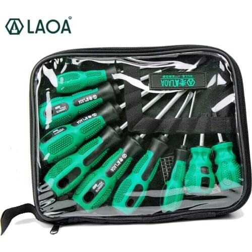 LAOA 9pcs Phillips Screwdriver Set Slotted and Phillips Head for Household